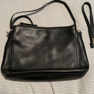 Lo & Sons The Pearl Crossbody Nappa Leather Black Camel Gold EUC